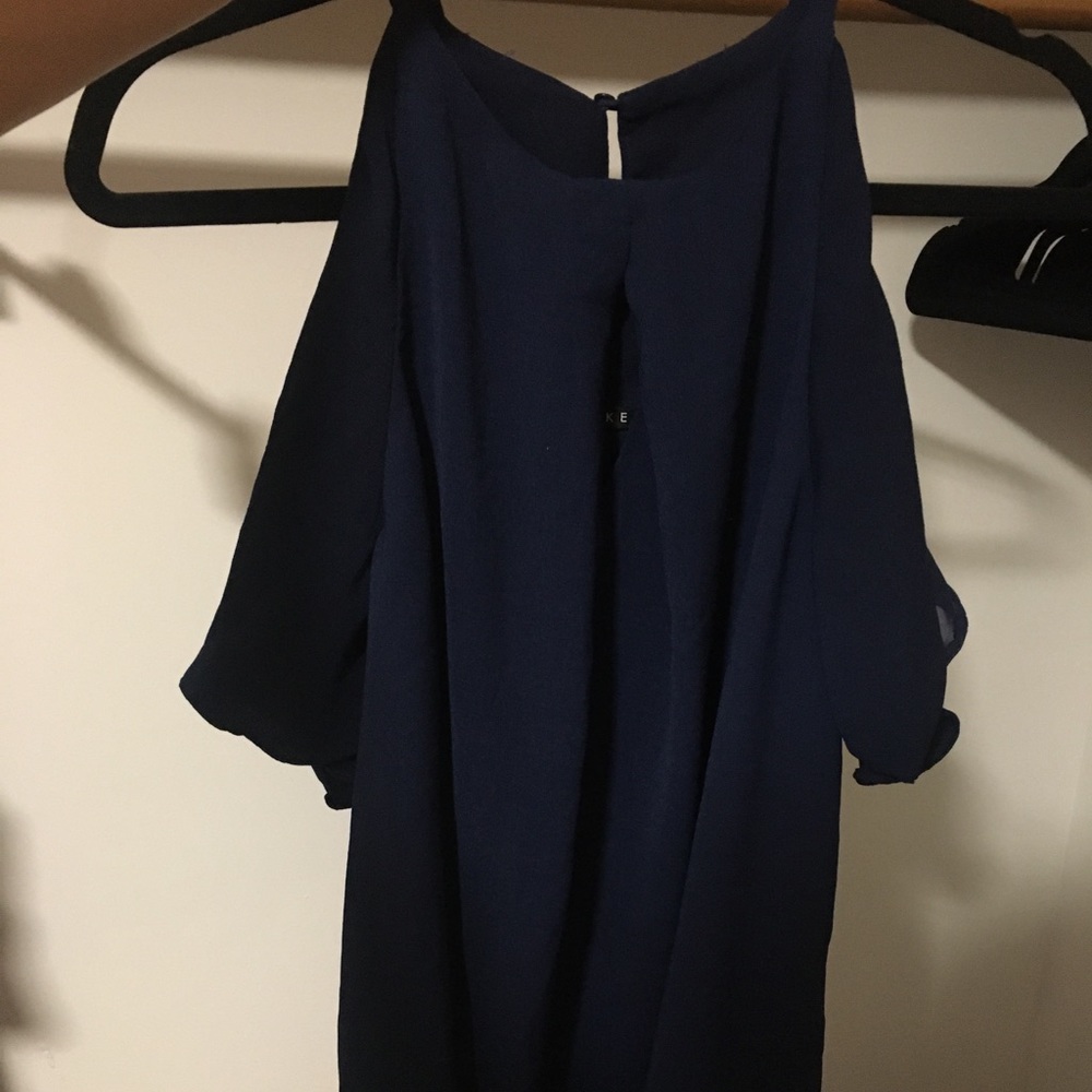Off shoulder blue blouse
